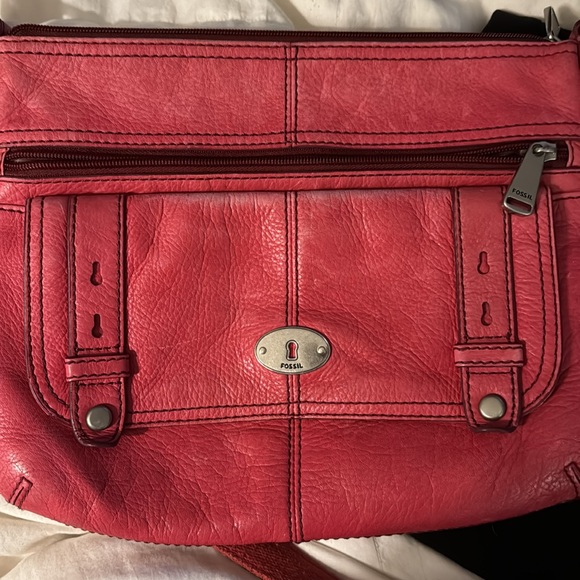 Fossil Handbags - FOSSIL Deep Pink Leather bag